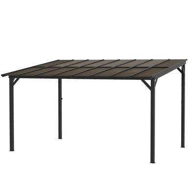 Outsunny 10' x 14' Waterproof Hardtop Gazebo showcasing its modern design with a sturdy frame, ideal for outdoor spaces.