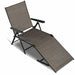 2-Piece Adjustable Outdoor Chaise Lounge Chairs - Weather Resistant Pool Recliners demonstrating a straight back position for lounging.