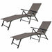 2-Piece Adjustable Outdoor Chaise Lounge Chairs - Weather Resistant Pool Recliners displayed in a stacked formation for easy storage.
