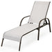 Close-up view of the 2-Piece Gray Outdoor Patio Lounge Chairs with Adjustable Reclining Armrests for Ultimate Comfort, showcasing the design and structure.