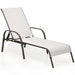 Adjustable Chaise Lounge Chair for Patio shown in a sleek gray design, designed for comfort and relaxation in outdoor spaces.