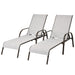 Set of two Adjustable Chaise Lounge Chairs for Patio from Dream Yard Oasis™, designed for outdoor leisure with a chic gray finish, perfect for patios and backyards.