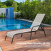 Adjustable Chaise Lounge Chair for Patio by Dream Yard Oasis™, perfect for outdoor relaxation by the pool, featuring a stylish gray design and adjustable positions.