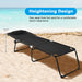 Adjustable Folding Beach Lounge Chair with Pillow, elevated design on a sandy beach, ensuring comfort away from hot sand for a perfect beach day.