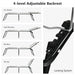 Gray Folding Chaise Lounge Chair with Adjustable Backrest, Pillow, and High Load Capacity 265 lbs, showcasing a 4-level adjustable backrest for versatile lounging options.