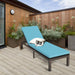 5-Position Adjustable Patio Chaise Lounge Chair – Turquoise Rattan Lounger with Cushions by Dream Yard Oasis, styled beautifully in a modern outdoor space.