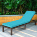 5-Position Adjustable Patio Chaise Lounge Chair in Turquoise with Cushions, perfect for outdoor lounging.