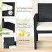Features of the 4-Piece Rattan Patio Furniture Set with Weather-Resistant Cushions & Tempered Glass Tabletop, showcasing the soft padded cushions and ergonomic design.