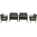 4-Piece Patio Rattan Furniture Set with Cushions, Loveseat, & Table - Brown Outdoor Bliss featuring disassembled pieces to illustrate easy installation options for outdoor spaces.
