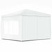 Side perspective of the 10'x10' Outdoor Canopy Tent with 4 Removable Sidewalls featuring a large window for visibility.