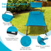 Close-up view of the Navy Hanging Chaise Lounge Chair with Canopy, showcasing the removable soft pillow, thick padded cushion, and breathable fabric for ultimate comfort.