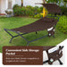 Patio hanging chaise lounge chair with canopy by Dream Yard Oasis™, featuring a convenient side storage pocket for easy access to essentials like tablets and drinks.