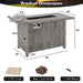 Product dimensions of the 43-Inch Gray Propane Fire Pit Table 50,000 BTU With Removable Lid & PVC Cover, showcasing its size and features.