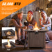 Family gathering around the 32 Inch Square Fire Pit Table with 50,000 BTU Burner, enjoying warmth and coziness with adjustable flames.