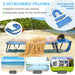 User-friendly design of the Adjustable Beach Chaise Lounge Chair with Face Hole, featuring three detachable pillows for customized comfort by the beach or poolside.