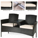 Modern Patio Conversation Set With Coffee Table featuring a soft polyester cushion cover, removable and washable cover, and high-density sponge for comfort.