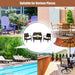 4-Piece Outdoor Patio Rattan Conversation Set displayed in a garden, highlighting its versatility for various outdoor spaces like patios and poolside.