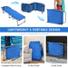 Lightweight and portable design of the Lightweight Folding Chaise Lounge Chair with 5 Positions & Face Hole - Blue Outdoor Essential, demonstrating easy transportation and compact storage options.