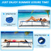 Enjoying summer leisure time with the Lightweight Folding Chaise Lounge Chair with 5 Positions & Face Hole - Blue Outdoor Essential, featuring both lying face up and face down options.