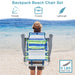 Dream Yard Oasis 2-Pack 5-Position Folding Beach Chairs with Table - Portable & Adjustable Comfort - Blue. A person carrying a foldable beach chair on their back at the beach.