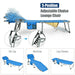 Adjustable capabilities of the 5-Position Adjustable Folding Beach Lounge Chair with Removable Pillow - Blue, showcasing its reclining options for ultimate comfort.