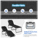 Durable fabric and heavy-duty steel frame of the Multi-Purpose Foldable Recline Lounge Chair highlighted, emphasizing quick-drying and breathable surface.