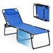 Dream Yard Oasis™ Foldable Recline Lounge Chair displayed with measurement indicators, highlighting its adjustable features and design.
