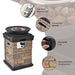 Close-up view of the 40,000 BTU Outdoor Propane Fire Bowl Column features. Highlighting the stainless steel burner and simulated brick construction.