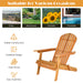 3-Piece Eucalyptus Adirondack Chair Set with Widened Armrests and Convenient Side Table, showcasing suitable occasions like patio, garden, and poolside.
