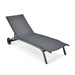 6-Position Adjustable Outdoor Chaise Lounge Chair with Wheels by Dream Yard Oasis, featuring a modern gray color, ergonomic design, and convenient wheels for easy movement.