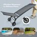 Effortless movement with the 6-Position Adjustable Outdoor Chaise Lounge Chair with Wheels, featuring smooth wheels and versatile use for poolside, patio, or backyard.
