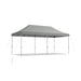 10x20 Feet Adjustable Heavy Duty Folding Canopy Shelter with Carry Bag - Gray, Water Resistant, showing a fully erected canopy with metal frame and gray covering for outdoor events.
