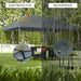 10x20 Feet Adjustable Heavy Duty Folding Canopy Shelter with Carry Bag - Gray, Water Resistant, demonstrating sun-protective and waterproof features in an outdoor setting.