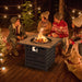 People enjoying a cozy night around the 32" Square Propane Fire Pit Table with 50,000 BTU, creating a warm atmosphere.