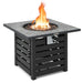 32" Square Propane Fire Pit Table with 50,000 BTU featuring lava rocks, perfect for outdoor gatherings.