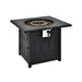 Stylish 32-Inch Propane Fire Pit Table with Lava Rocks, 50000 BTU, CSA Certified, Black showcasing its elegant design and heat control knob.
