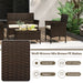 Close-up of the wicker texture of the 4-Piece Beige Patio Rattan Conversation Set with Cushions, Glass Table & Ergonomic Design, highlighting its elegant and breathable design.
