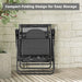 Compact and foldable Folding Recliner Lounge Chair With Adjustable Shade Canopy & Cup Holder ready for easy storage, showcasing its space-saving features.