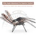 Folding Recliner Lounge Chair with Adjustable Shade Canopy & Cup Holder - Coffee, showing its wide angle adjustment for maximum comfort and relaxation.