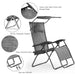 Dream Yard Oasis Folding Recliner Lounge Chair with Canopy, emphasizing its sturdy steel frame and wear-resistant fabric.