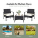 3-Piece Patio Wicker Rattan Furniture Set with Cushions & Glass Table for Lawn & Backyard, perfect for multiple outdoor settings including poolside, backyard, and garden.