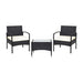 Minimalist view of the 3-Piece Patio Wicker Rattan Furniture Set, emphasizing its clean lines and stylish design, ideal for outdoor spaces.