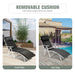 Removable cushion feature of the Adjustable 7-Position Outdoor Folding Chaise Lounge Chair with Pillow & Cushion - Black, highlighting its versatility for different weather conditions.