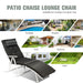 Versatile Adjustable 7-Position Outdoor Folding Chaise Lounge Chair with Pillow & Cushion - Black, suitable for various outdoor settings like poolside, garden, and yard.