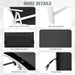 More details of the Adjustable 7-Position Outdoor Folding Chaise Lounge Chair with Pillow & Cushion - Black including the heavy-duty steel frame, removable headrest, thickened cushion, non-slip footpads, and durable fabric features.