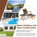 2 Pieces Patio Rattan Folding Lounge Chair with Acacia Wood Table showcased in various outdoor environments including a patio, poolside, and backyard for versatile relaxation.