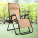Oversized Heavy-Duty Lounge Chair with Cup Holder by Dream Yard Oasis, showing the beige waterproof and foldable lounge chair set against a lush green background.