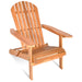 Single Eucalyptus Foldable Outdoor Adirondack Chair with Ergonomic Design and Comfort for Patio, Deck, Garden showcasing its sleek design.