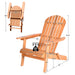 Dimensions of the Eucalyptus Foldable Outdoor Adirondack Chair with Ergonomic Design and Comfort for Patio, Deck, Garden shown with measurements.