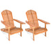 Pair of Eucalyptus Foldable Outdoor Adirondack Chairs with Ergonomic Design and Comfort for Patio, Deck, Garden placed together.
